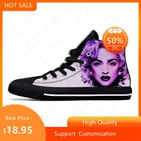 Madonna Pop Music Singer Fashion Funny Popular Casual Cloth Shoes High Top Lightweight Breathable Mens Womens Teenager Sneakers 1