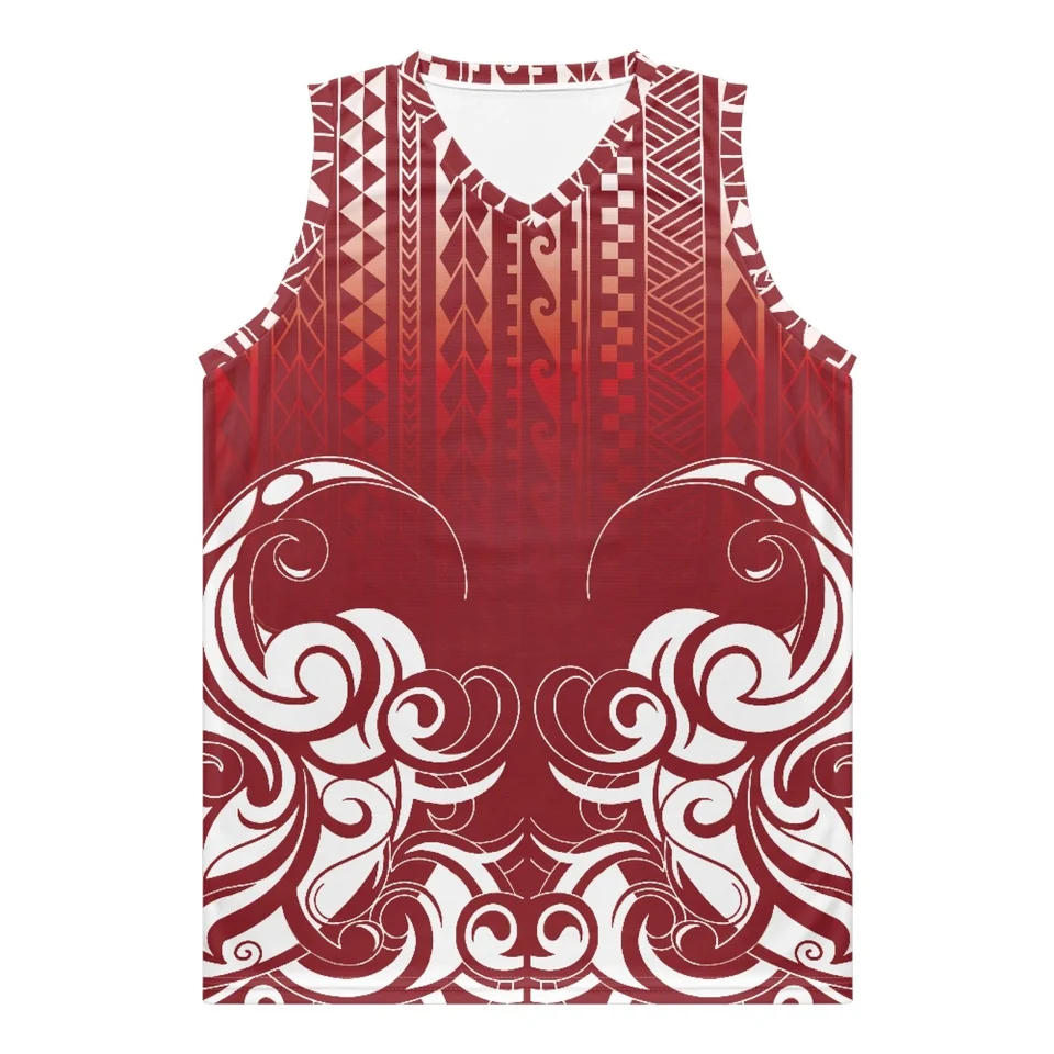 CQMYG YSDSS Polynesian Tribal Tongan Totem Tattoo Tonga Prints Youth Jersey Basketball Jersey for Boys S-4xl