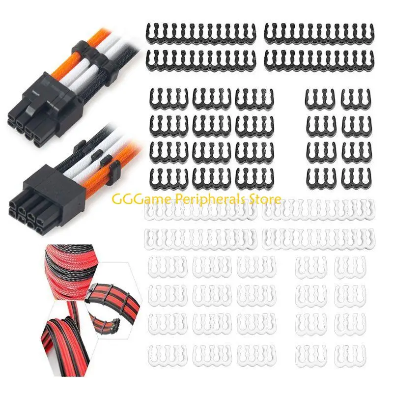 U55B 1Set 24Pin x 4 8Pin x 12 6Pin x 8 PP 케이블 빗 3.4mm 슬리브 케이블용 클램프/클립/드레서 전원 공급 장치 커넥터