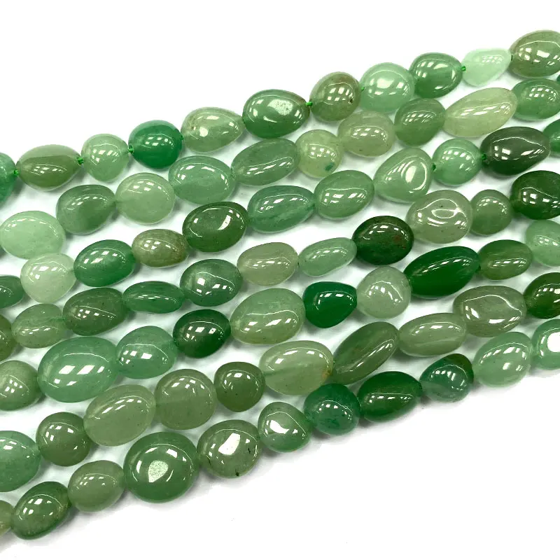 

Бусины из натурального зеленого авантюрина 8-10 мм, 15 дюймов