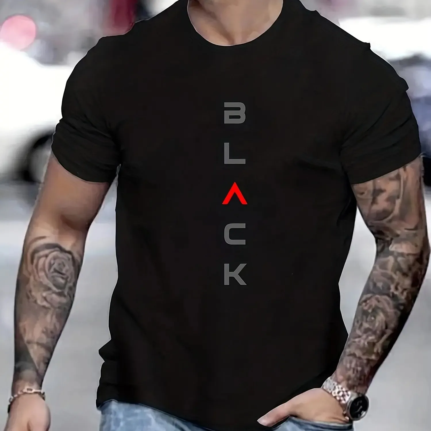 Men's 100% Cotton Print Round Neck Oversized T-shirt - Image 2