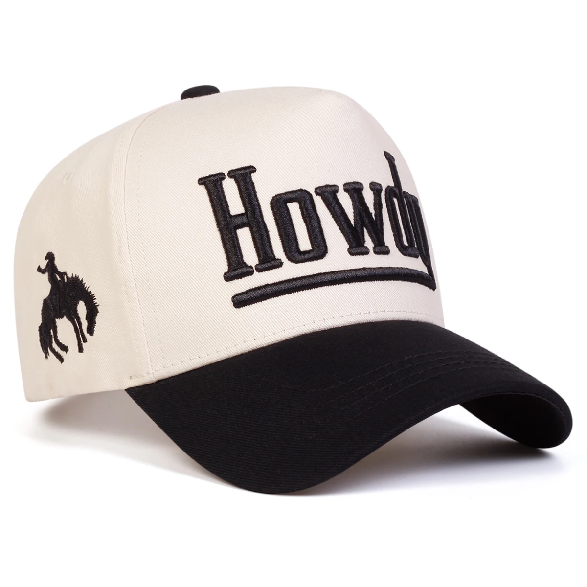 Unisex HOWDY Baseballkappen mit Buchstabenstickerei, Frühling und Herbst, für den Außenbereich, verstellbare Freizeithüte, Sonnenschutzhut, Sportkappe – Detail 2