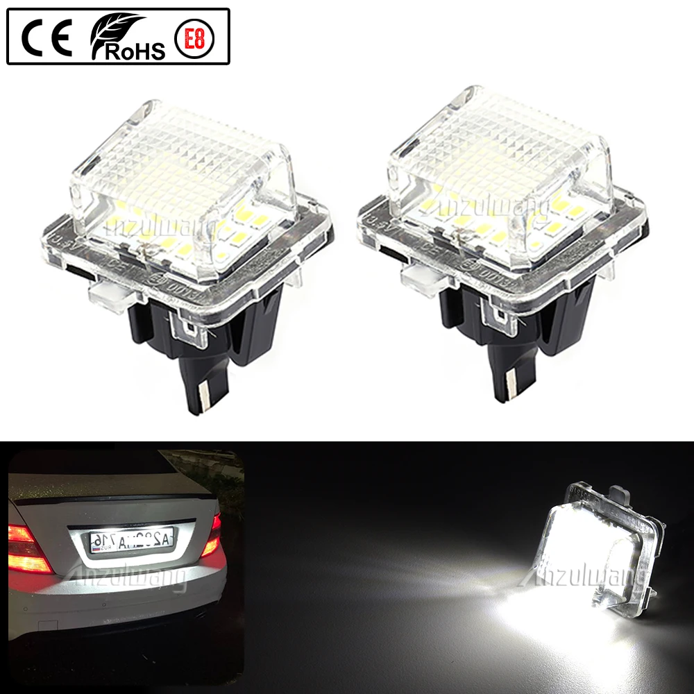 

2Pcs Car License Plate Light for Mercedes-Benz W204/W212/W216/W221/W207 18 Led White Rear License Tag Lights