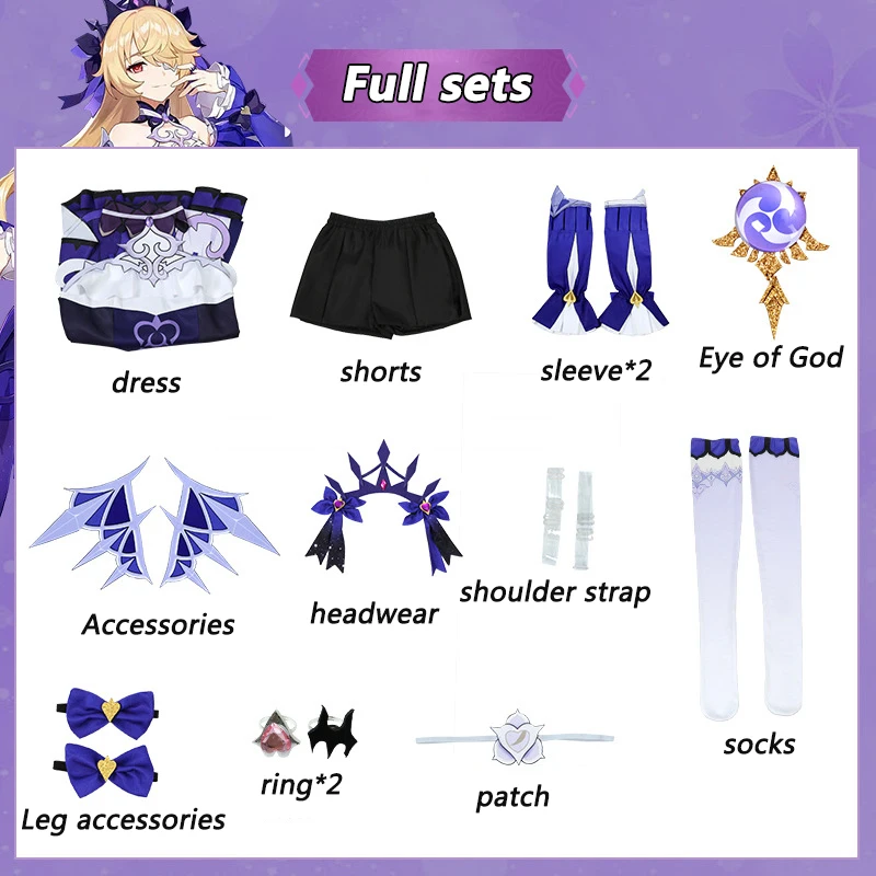 Genshin Impact Fischl Gothic Dress Cosplay Costume