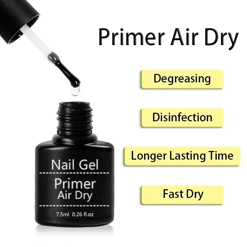 3pcs 15ml Acrylic No-Acid Primer Nail Art Set with Base Coat & Top Coat Soak off Gel Nail Polish Kit for Design