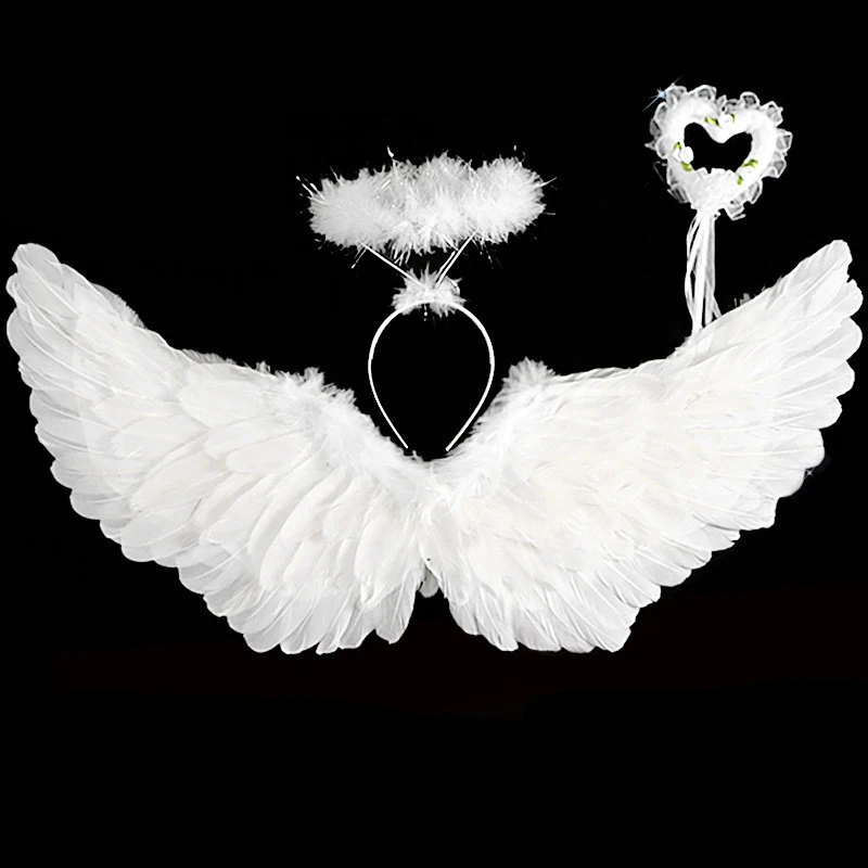 White Angel Heaven Christmas Fancy Dress Up Costume For Girls Cosplay Halloween Party Tutu Dress Princess Fairy Kids Outfit