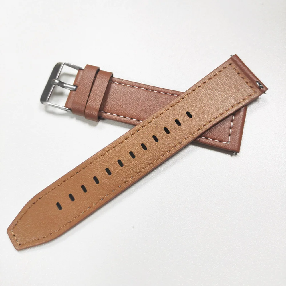 Genuine Leather Quick Release Smartwatch Band - Elegant 20mm/22mm Watch Strap Bracelet