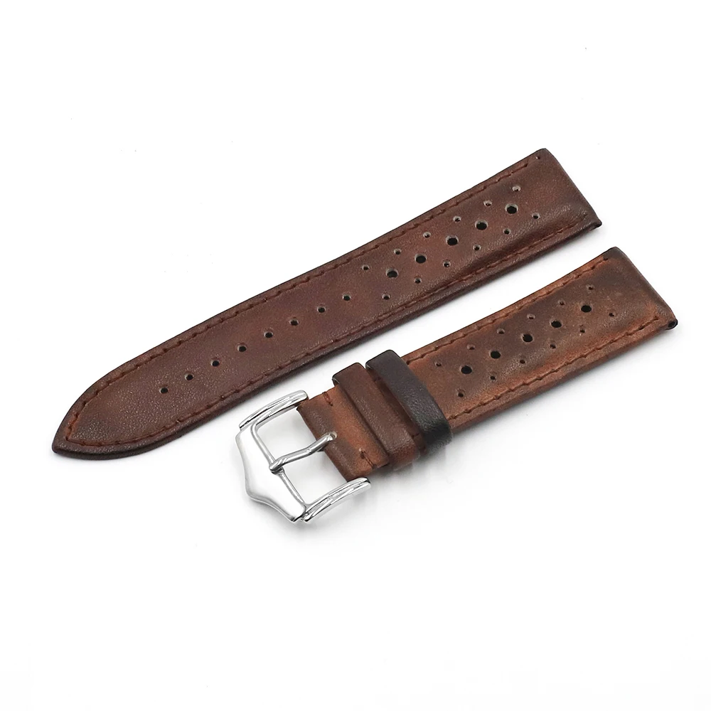 Vintage Handmade Discoloration Genuine Leather Watch Strap - Multiple Colors
