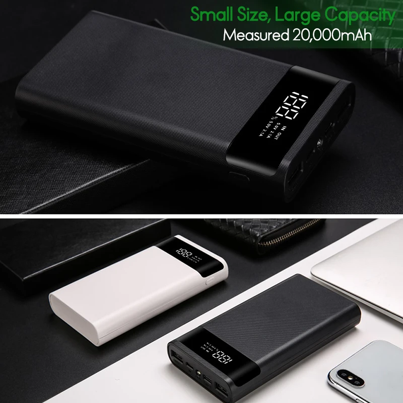 Power Bank Case 20000mAh Fast Charge 22.5w 6*18650 No Batteries DIY Charge Storage Holder