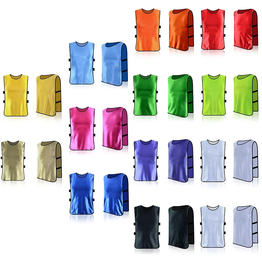 Description Picture 2 of itemAdults Kids Cricket Soccer Pinnies Quick Dry Basketball Football Rugby Team Jersey Training Numbered Bibs Practice Sports Vests