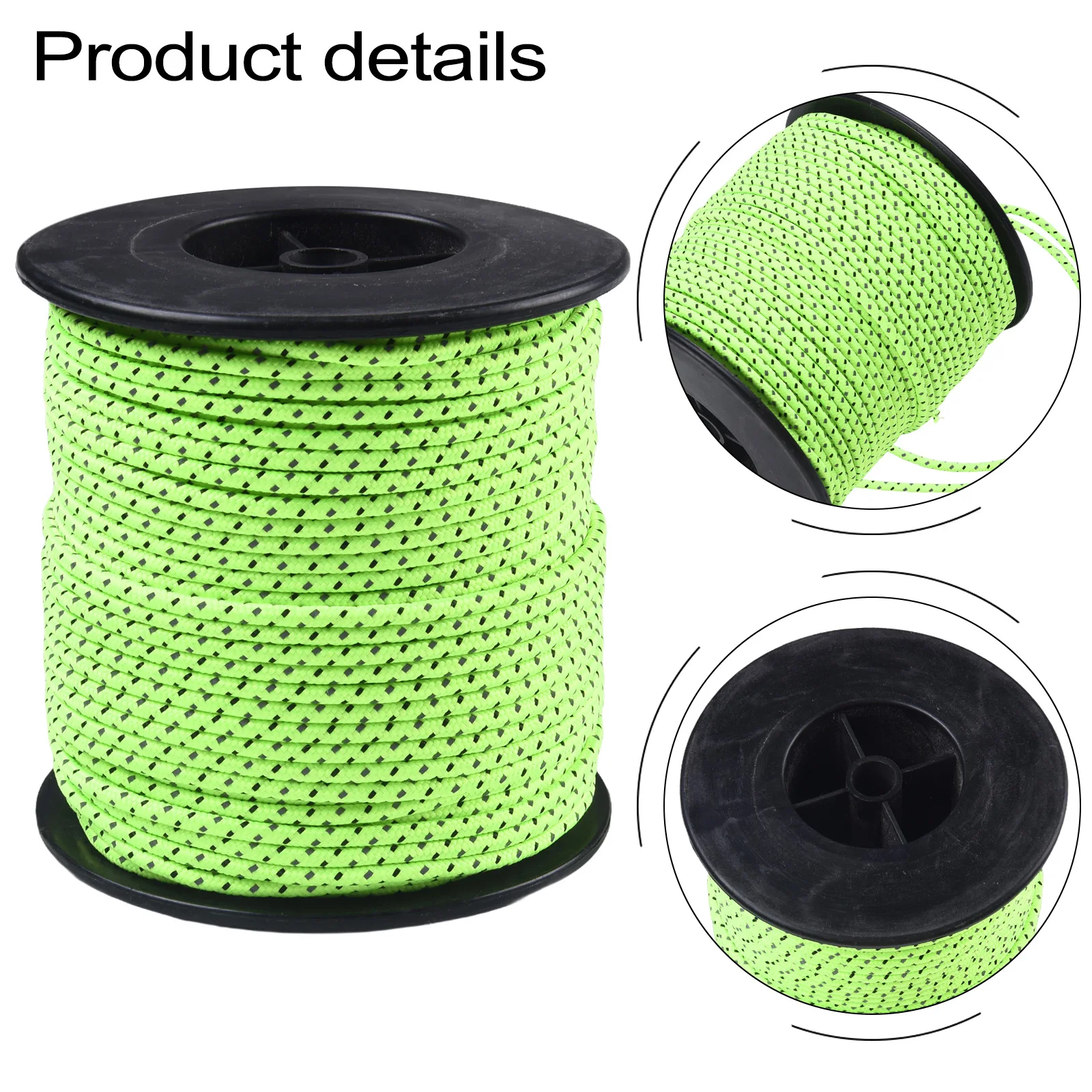 

1pc Reflective Guyline 50M 2.5mm Reflective Guyline PP Camping Cord Tent Guy Line Windproof Rope Outdoor Camping Accessories