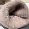 2023 Real Natural Fur Pom Poms for Hats Angora Rabbit Fur Winter Hat for Women Knit Beanies Designer Hat Female Warm Soft Cap 6