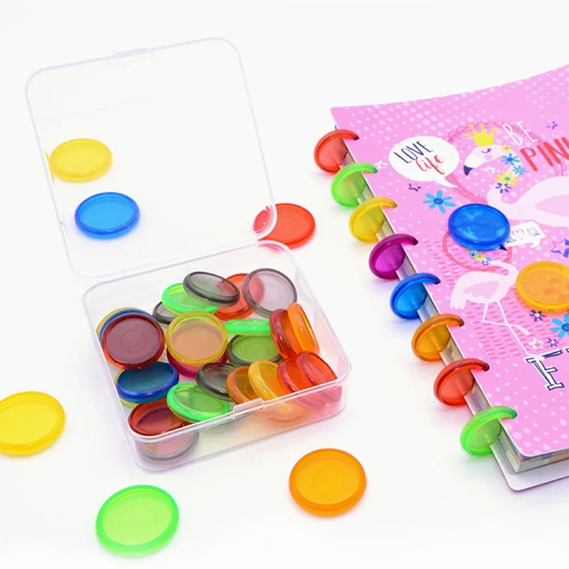 Fromthenon 50pcs Disc Binding Discs for Discbound Notebook Mushroom Hole Planner Scrapbooking Rings Office School Stationery