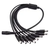 Free shipping 5.5 x 2.1mm 1 Female to 4 8 Male DC Power Splitter Plug Cable Adapter 12V For CCTV security Camera Accessories 4