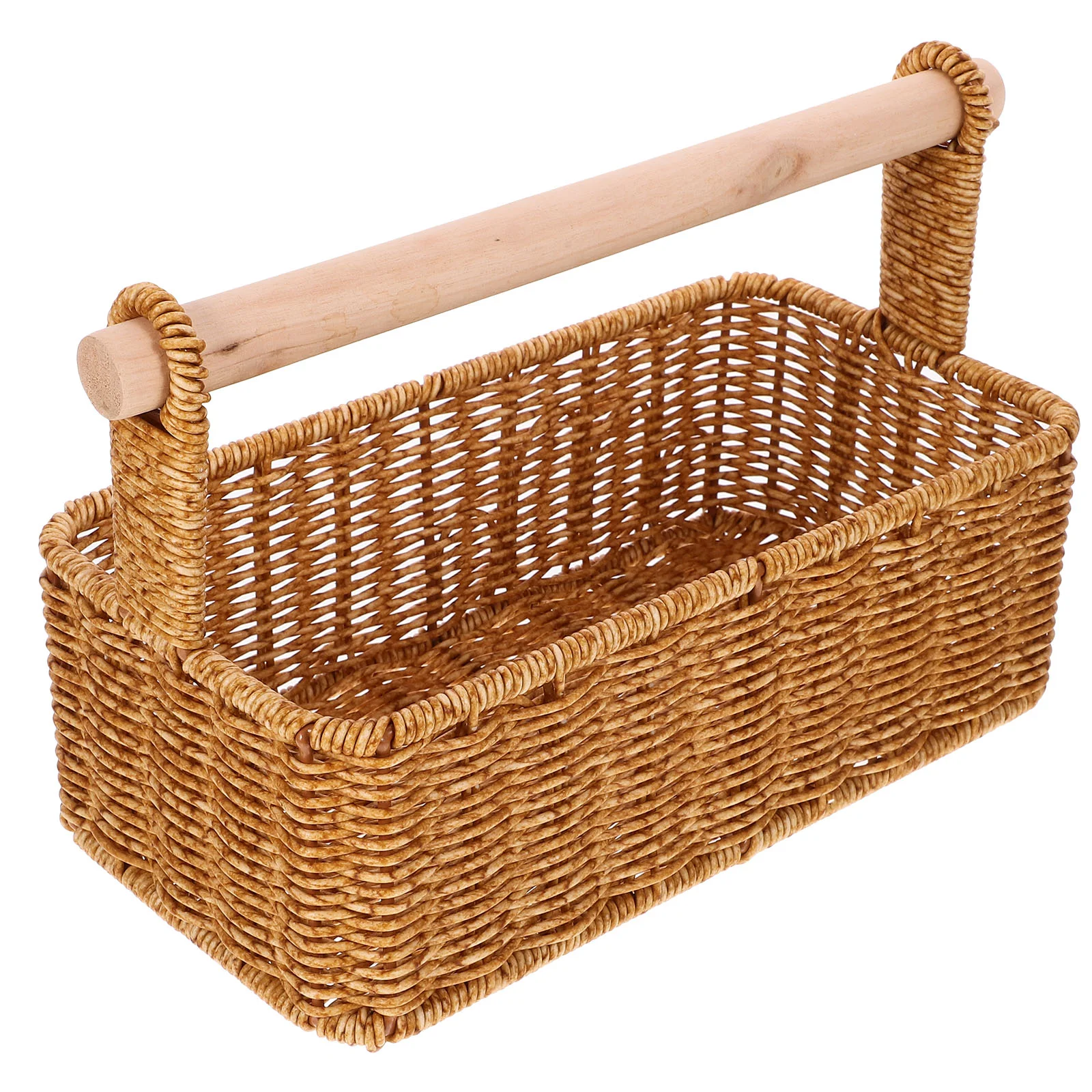 

Rattan Shopping Basket Woven Storage Bin Large Baskets Sundries Holder Decorative