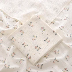 Soft Cotton Muslin Baby Blanket for Newborns - Lightweight Summer Bedding & Receiving Blanket (Retro flower)
