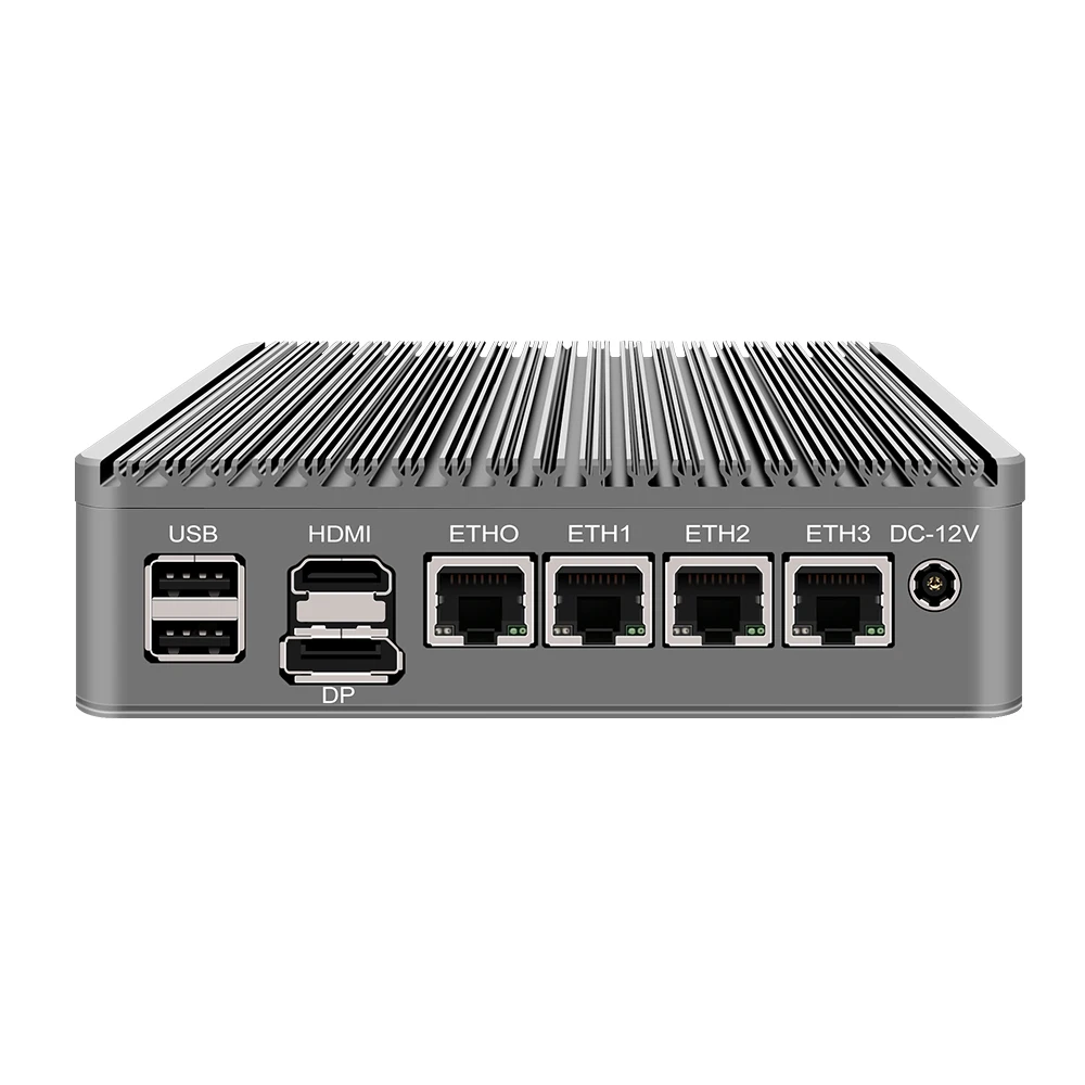Fanless Mini PC 4 Intel i226-V 2.5Gb LAN N6005 N5105 2*NVMe TPM2.0 Switch Soft Router VPN Server ESXI Rugged Firewall Appliance 5