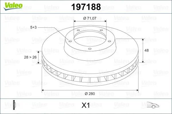 

197188 for ten brake disc mirror SCUDO III EXPERT III JUMPY III hdi/1.6jtd MULTIJET 90 01 / 07 air cooler: