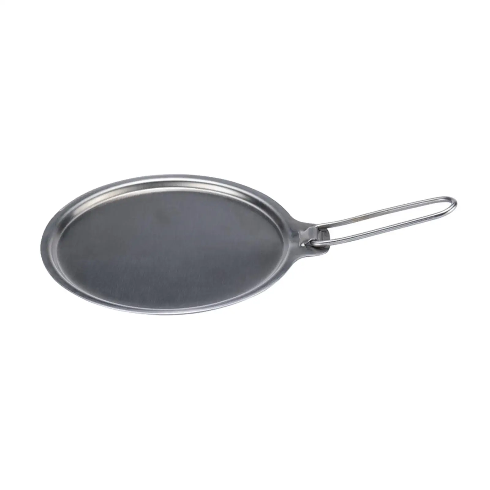 Stainless Steel Camping Pot Lid Bowl Dish Cover Cookware with Folding Handle Dia 2