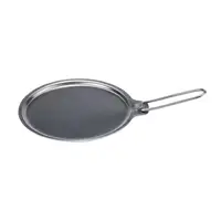 Stainless Steel Camping Pot Lid Bowl Dish Cover Cookware with Folding Handle Dia 2
