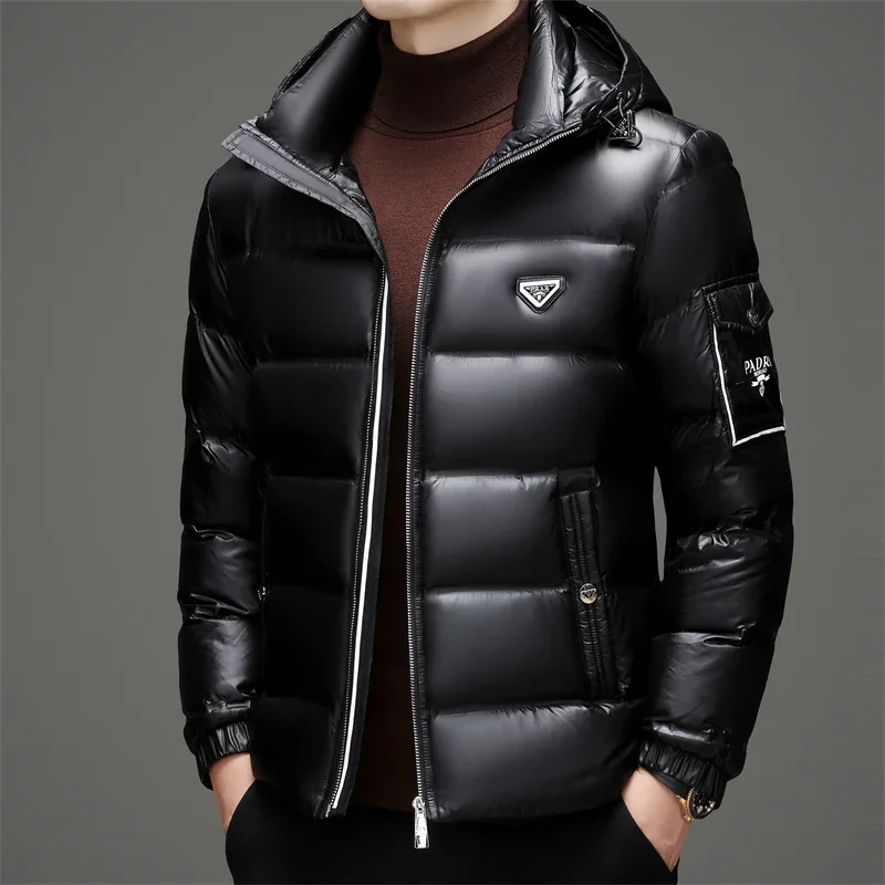 thumbnail image 1 of Chaqueta corta de plumón con relleno de plumón de pato, ropa de diseñador para hombre, chaquetas acolchadas ligeras, abrigo de invierno cálido para hombre, chaqueta acolchada, 1 of 5