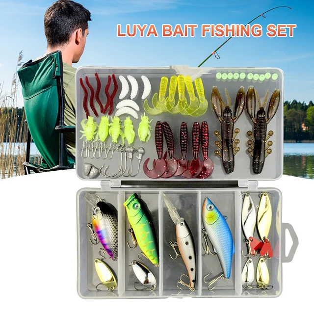 59/84/122/164Pcs Fake Worms Lures Multi-Function Fishing Spoons