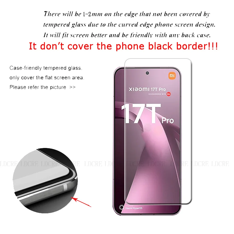 Xiaomi 17T Pro Clear Tempered Glass Screen Protector - 9H Transparent Protection
