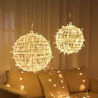 ﻿﻿7.87" Outdoor Balls Globe Lights Hanging Tree Garden Sphere Lights with Plug 46LED for Party Wedding Yard Porch Patio Decors 2
