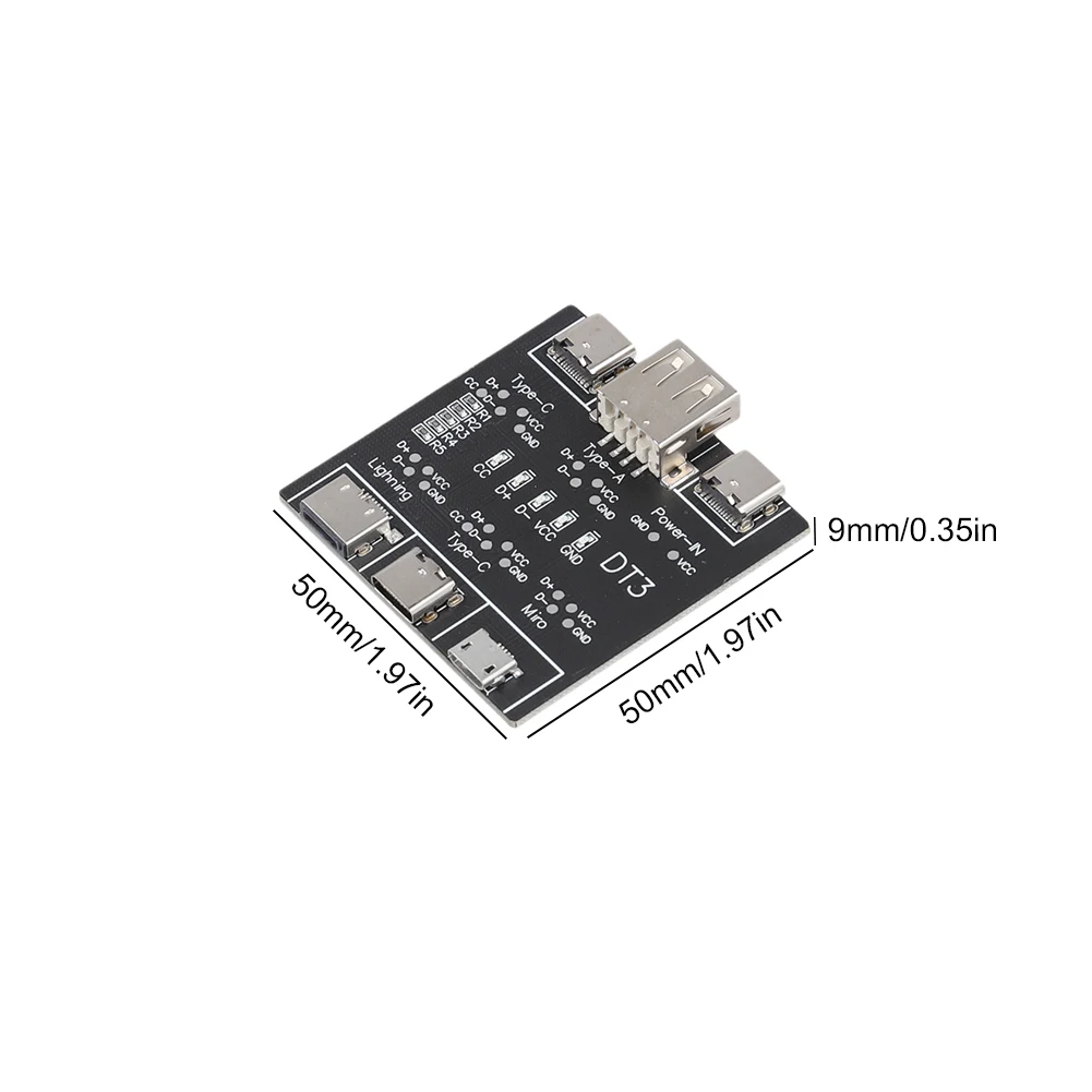 DT3 USB 타입-C 데이터 케이블 테스트 PCB 보드 USB 케이블 테스터 데이터 케이블 감지 보드 USB 케이블 검사기 (아이폰/안드로이드용)