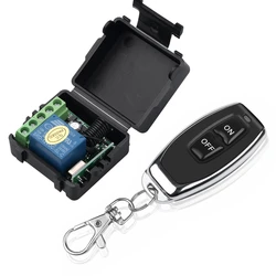 Wireless 433MHz Remote Control Switch with Relay Receiver & Dual-Channel Transmitter (1Receiver 1remote)