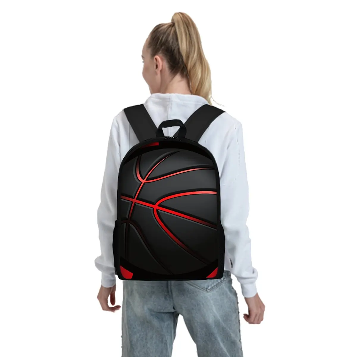 Basketball Print Three Piece Backpacks Set for Boy and Girls Best Gifts 2D Flat Cartoon School Bag for Children - 5