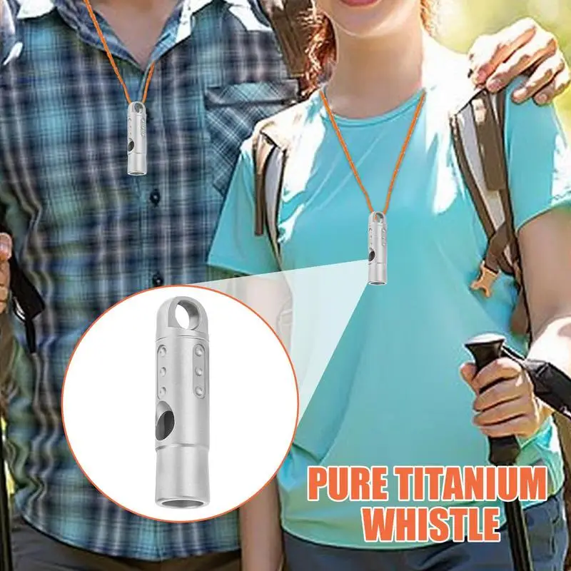Portable Titanium Whistle Emergency Survival Safety Whistle Outdoor Training With Lanyard Camping Hiking Loud