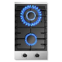 Tieasy 12 inch 2 Burner Propane Built-in with Thermocouple Protection Stainless Steel Gas Cooktop GH001-122G 1