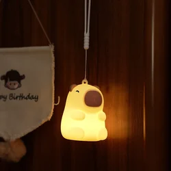 Adorable Capybara Silicone Night Light - Rechargeable LED with Dimmable Glow (Capybara Night Light)