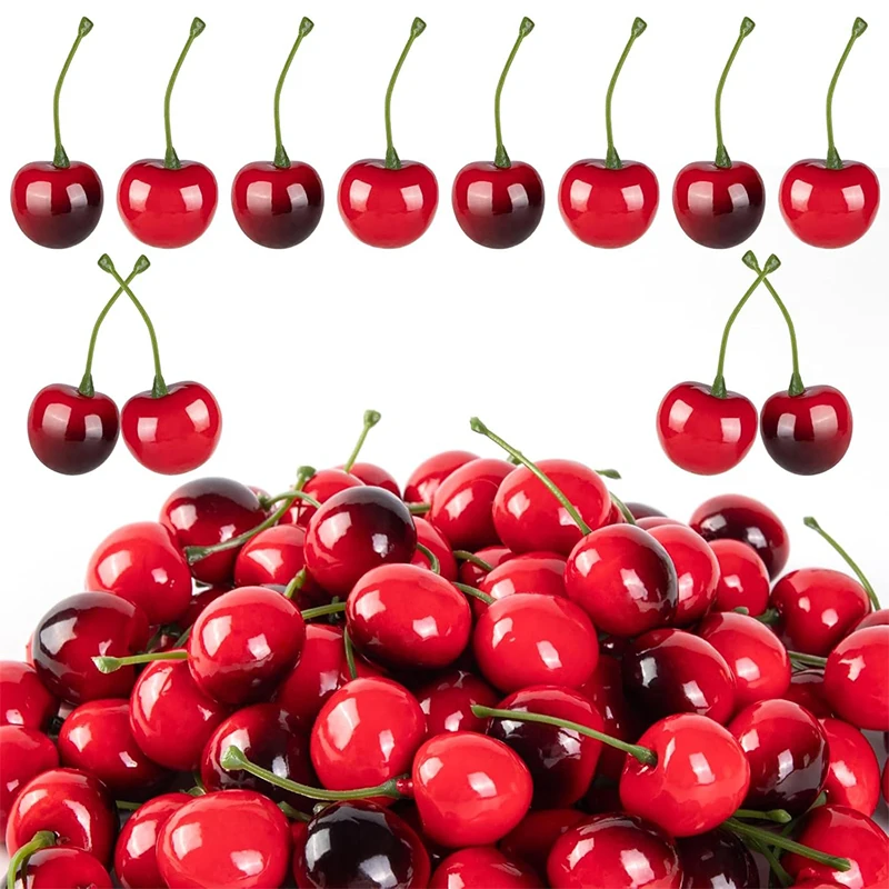 Artificial Cherry Fake Fruit Model 10/20Pcs Cake Ornament Food Photography Props Party Decor Home Table Decor Craft Decoration artificial fruits and vegetables