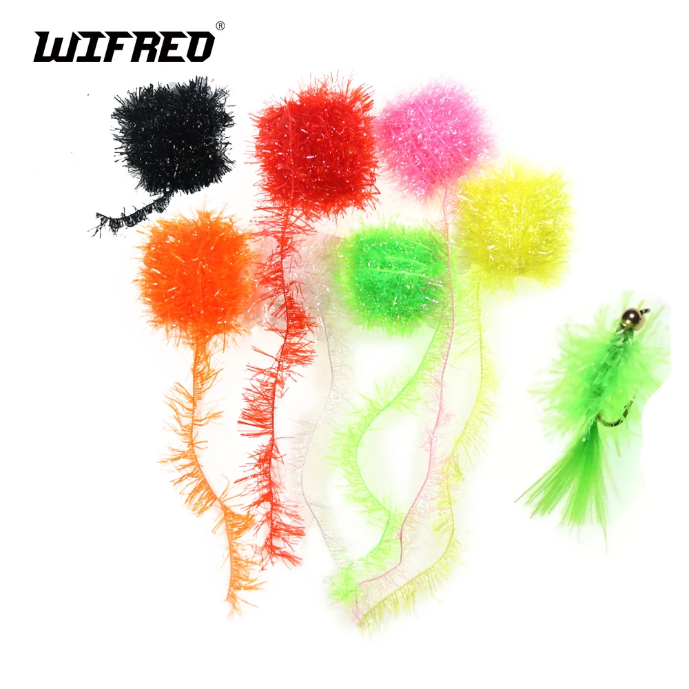 5Pc 10Mm Fly Tying Crystal Flash Chenile Hackle Flasher Per Streamer Egg Salmone Trota Fly Marabou Crappie Jig Fly Legando Materiale