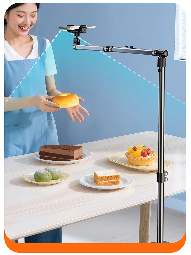 Eary Tablet Floor Stand Overhead Bed Phone Stand Angle Height Adjustable Holder Compatible with iPhone iPad Pro Air Mini Samsung