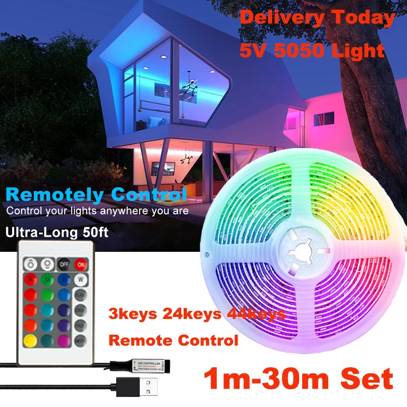 

LED Room Light Decoration Ice Lights Color 5050 RGB LED Strip Light TV BackLight Luces 5V USB Tape Christmas LED 5m 10m 20m 30m