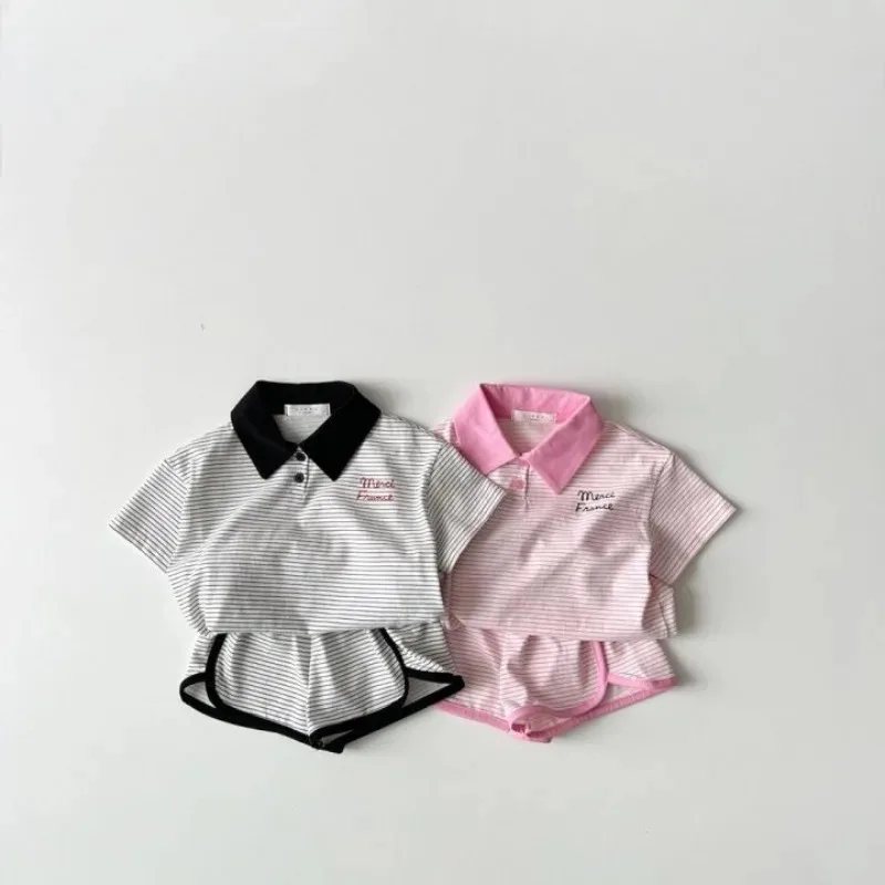 2Pcs Kids Clothing Set Summer Short Sleeve Sports Suit for Girls Boys