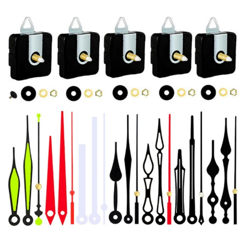 5PcsClockMovementMechanismPartswith7ClockDIYWallClockforClockRepairDIYReplacement.jpg
