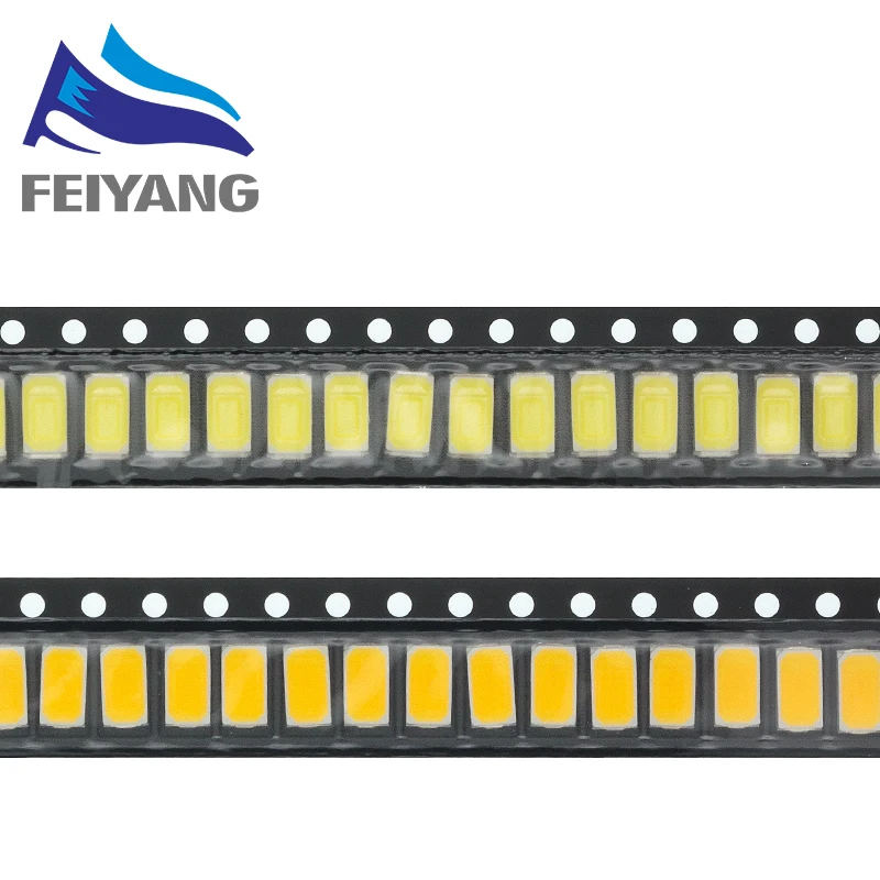LED Diode 100pcs 5630/5730 CW/WW 0.5W 150Ma 50-55lm 6500K White Light SMD 5730 5630 5730 diodes (3.2~3.4V)