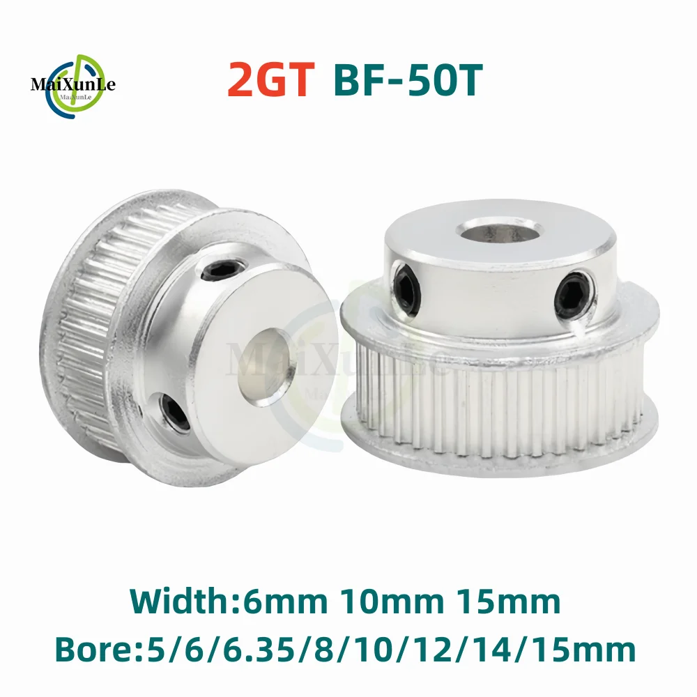 

GT2 Timing Pulley 2GT 50Tooth Bore 5/6/6.36/8/10/12/14/15mm Synchronous Wheel Suitable for Belt Width 6/10/15mm 3D Printer Parts