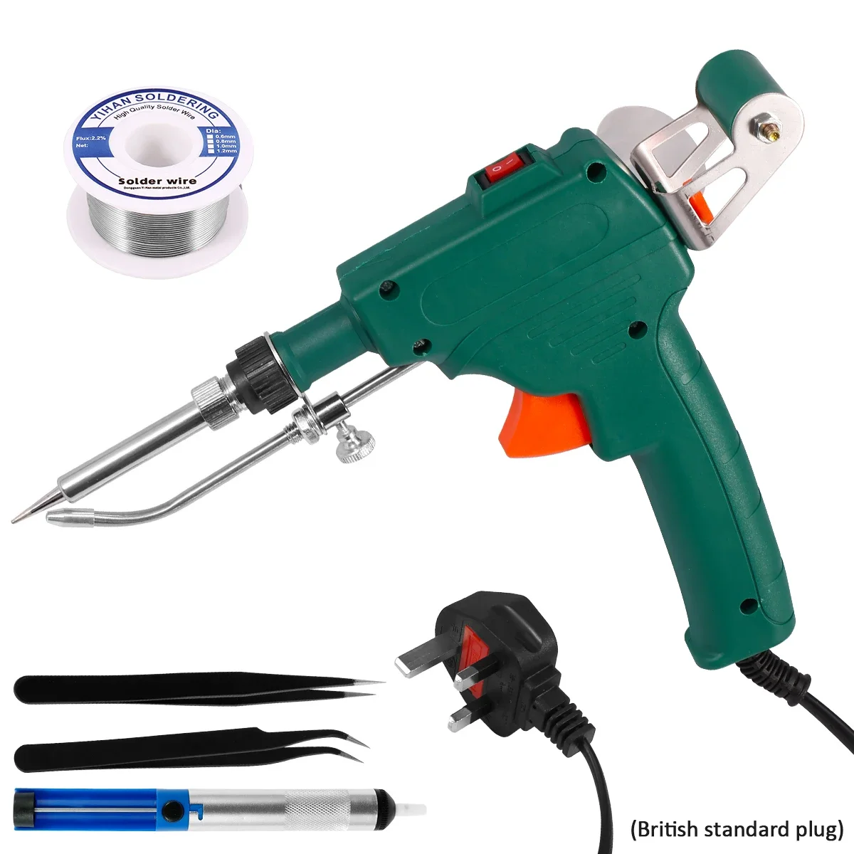 

60W 220V Electric Soldering Iron Tool Kit with Desoldering Pump 2 Tweezers Professional Soldering Repair Wire Welding Tool