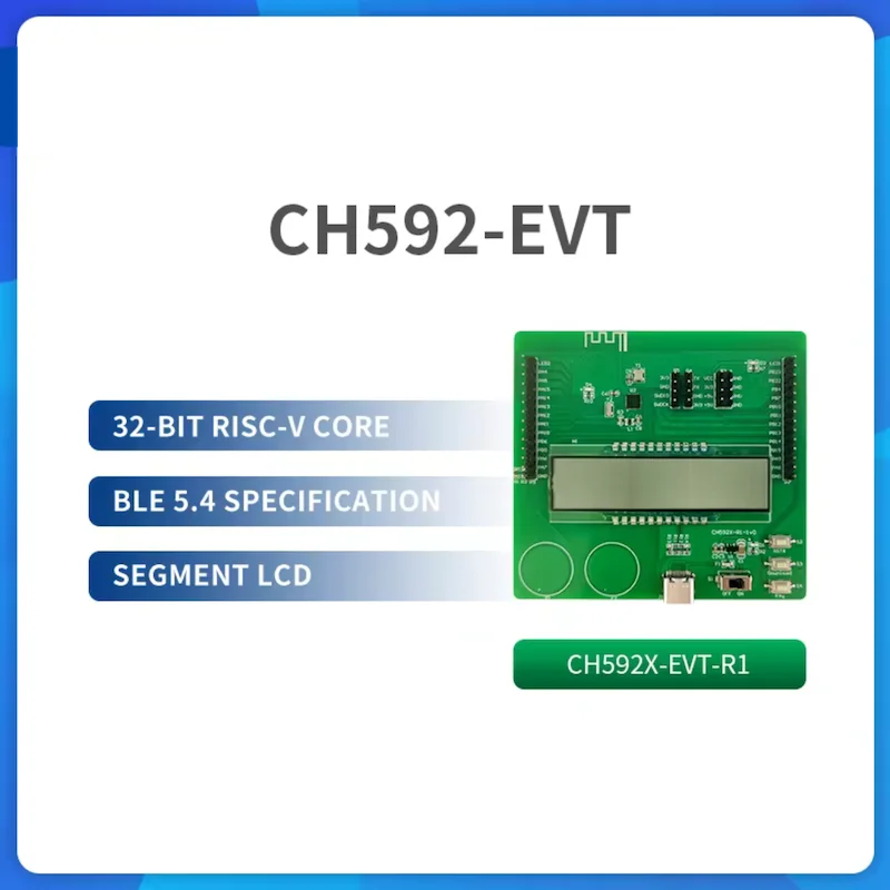 1/2개/로트 CH592 평가 보드 블루투스 저에너지(BLE) 5.4 USB 2.0 풀 스피드 세그먼트 LCD 2.4Ghz RF