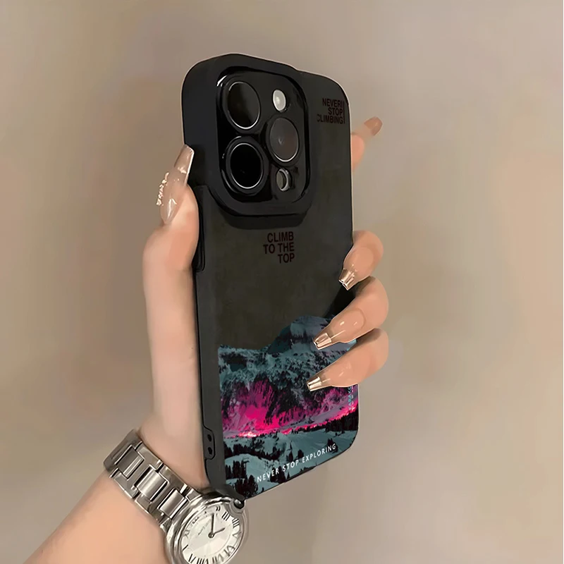 Pink Purple Mountain Climb Top Phone Protective Cover