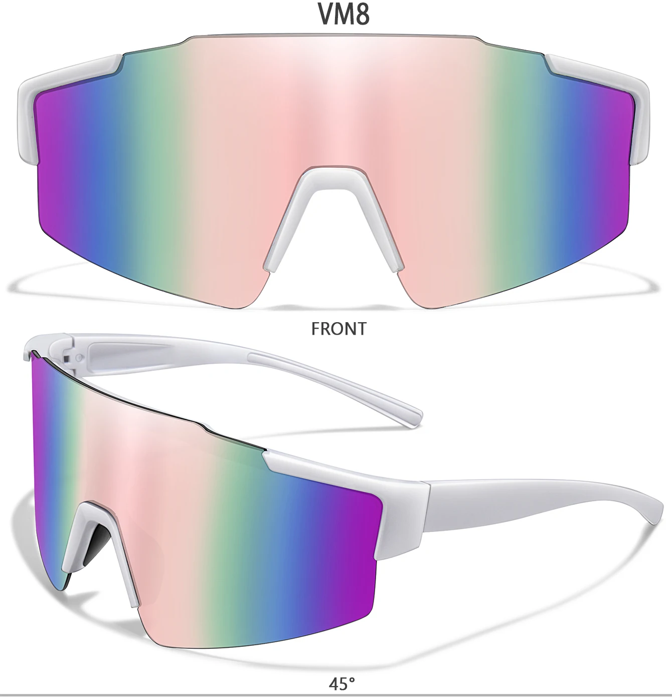 Description Picture 6 of item3 Pairs Fishing Sunglasses Sports Men Women Bike Glasses Cycling Mtb Bicycle Eyewear Large Windproof Goggles UV400