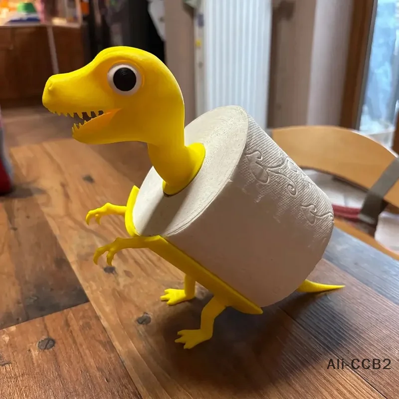 Dinosaur Shape Toilet Paper Holder Cartoon PLA Paper Towel Stand 3D Printing Tissue Holder Countertop