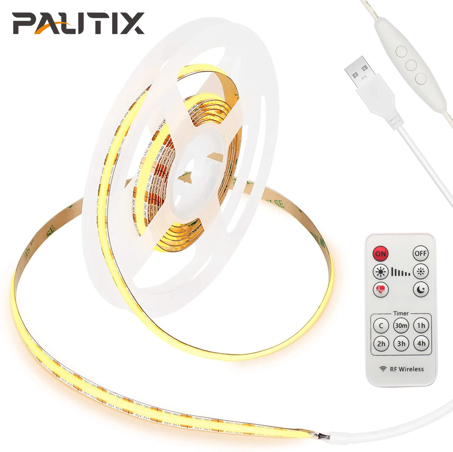 Led Strip White Dimmable Usb Cob White Led Strip Controller Dc 5v