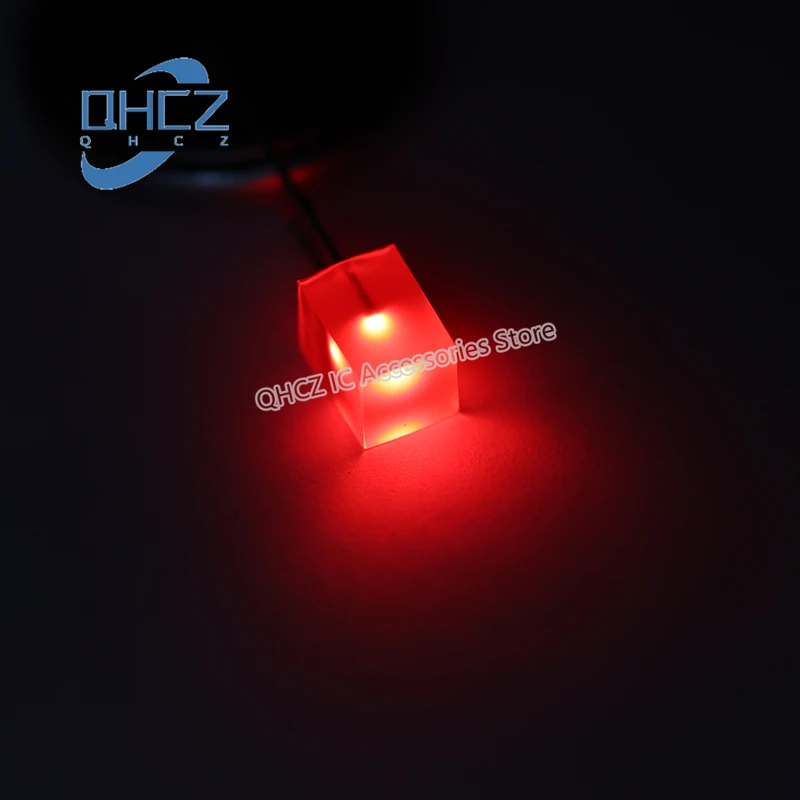 100pcs 5X5X7 스퀘어 led 에메랄드 그린/레드/옐로우 라이트 5*5*7 에메랄드 그린 LED 발광 다이오드 램프 비즈 스퀘어 다이오드