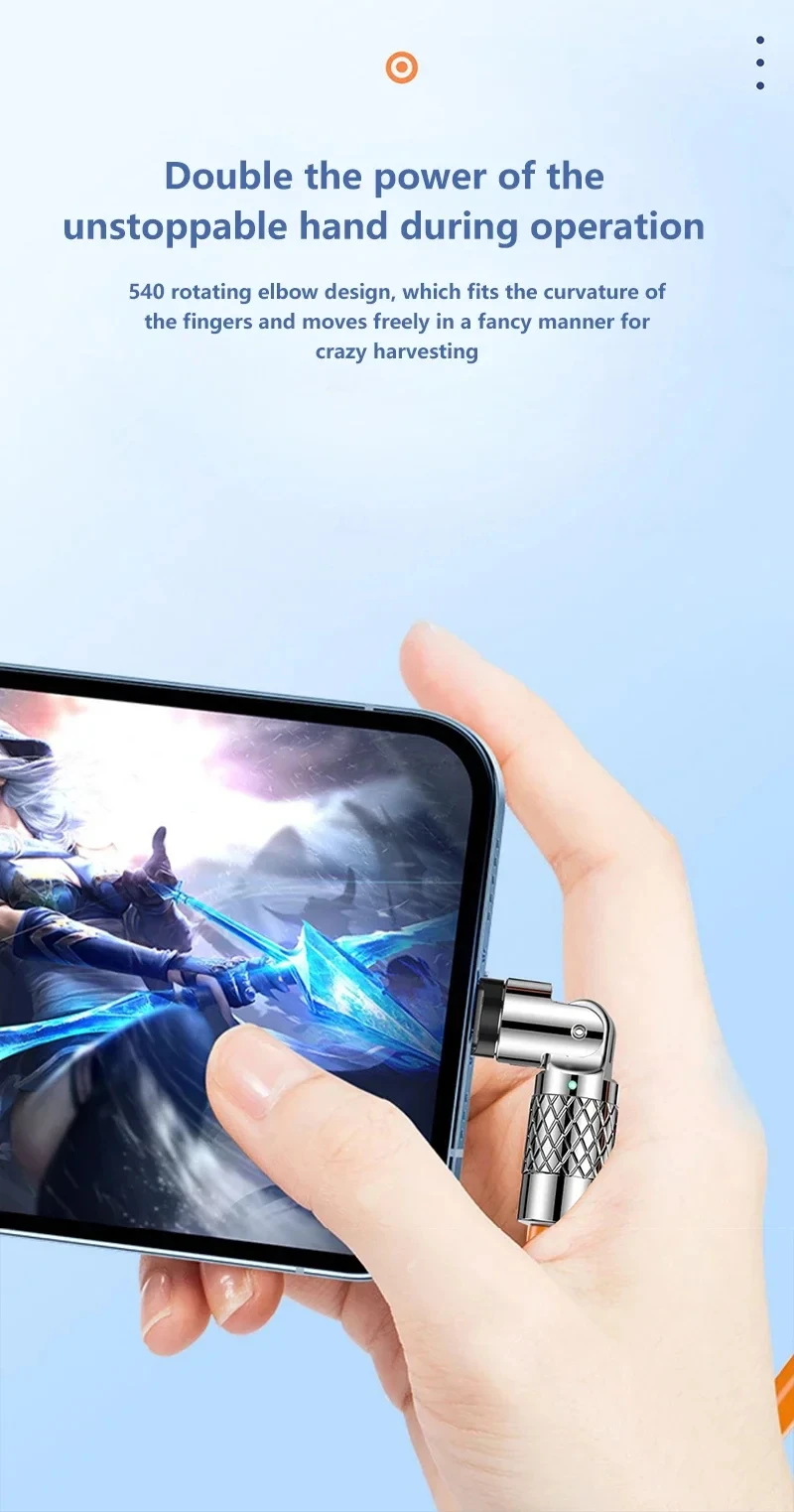 120W 7A Fast Charge USB Type C Cable 180 Degree Rotation Elbow Cable Game Xiaomi Redmi Honor Phone Charger USB C usb type c cable
